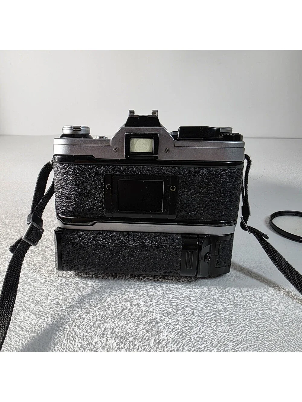 Canon AE-1 Silver 35mm SLR Film Camera W/ 75-205mm Vivitar Lens & Winder Vintage